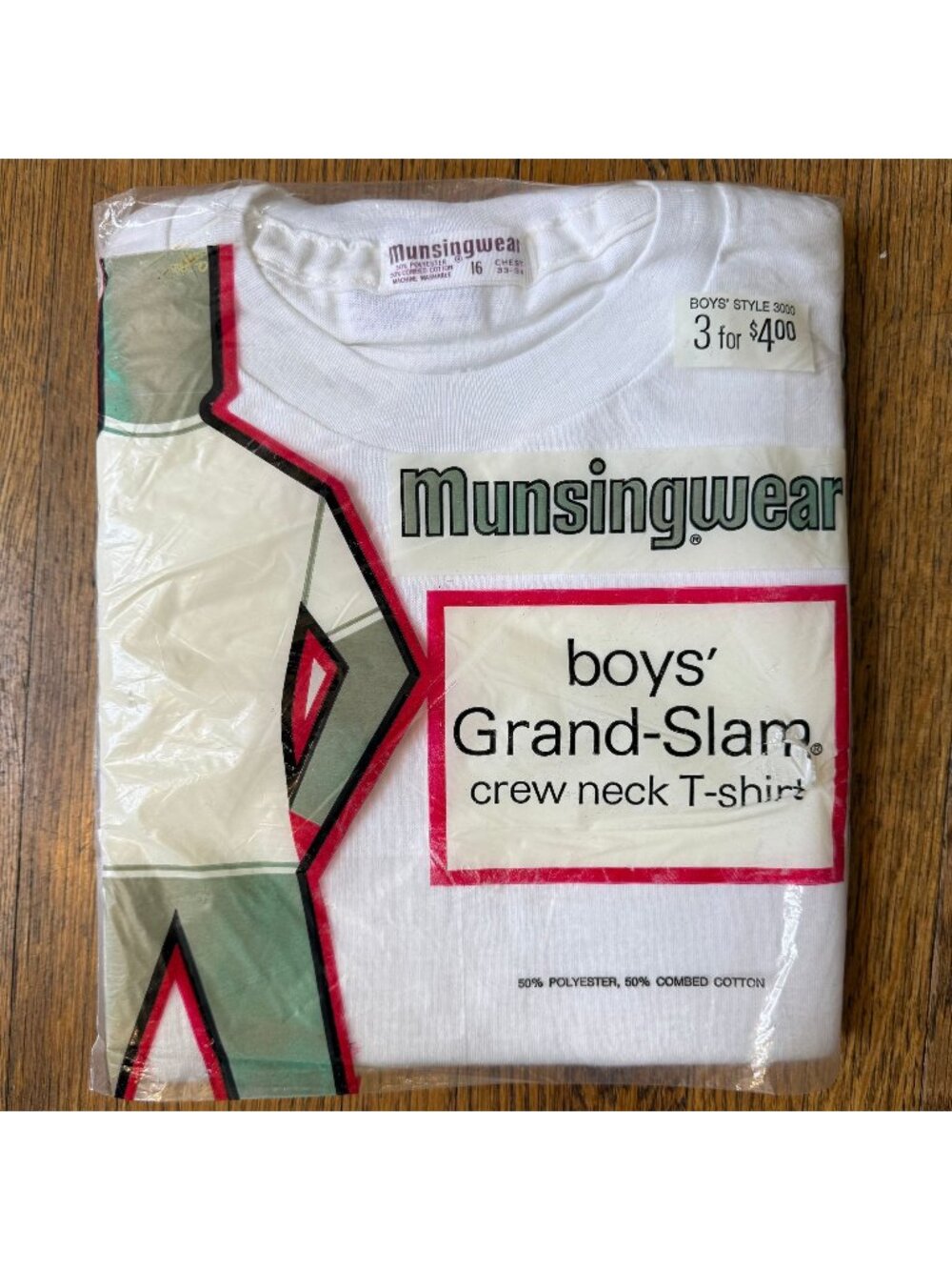 Vintage 1960s/70s Munsingwear Undershirts Grand Slam Crew Neck T-Shirt Pack of 3